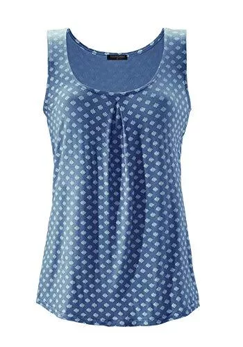 TrendiMax T-Shirts TrendiMax Damen Top Ärmellos Sommer Oberteil Tank Top mit Allover-Minimal Print Lässiges Baumwolle Shirt Basic Tee