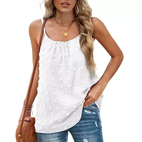 Greensen Tops Rundhals Damen Sommer Bluse Casual Tank Top Ärmellose T-Shirt Elegant Spaghetti Top Sommer Locker Basic Tank Tops Shirt