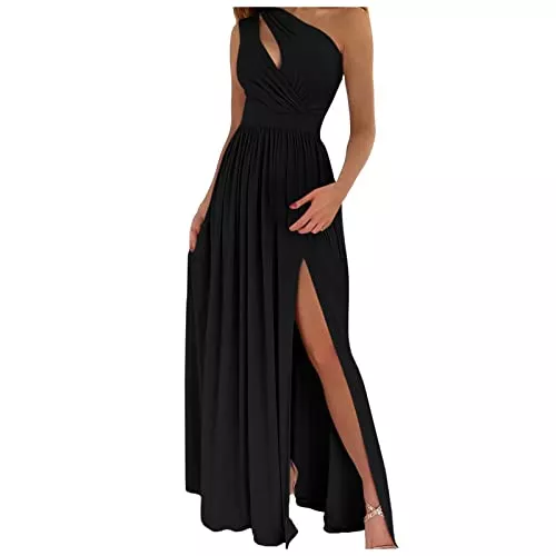 Graceyo Cocktail Sommerkleid Damen Abendkleid Sexy Trägerlos Aushöhlen Neckholder Hohe Taille Maxikleid mit Schlitz Elegant Lange Kleider Cocktailkleid Abendkleider Maxikleider Lang Partykleid Ballkleid Festkleid