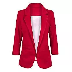 semen Blazer semen Damen Blazer Jacke Elegant Einfarbig Business Jerseyblazer Anzugjacke Tailliert Geschäft Büro Offenen Kurzjacke Jacke Mantel