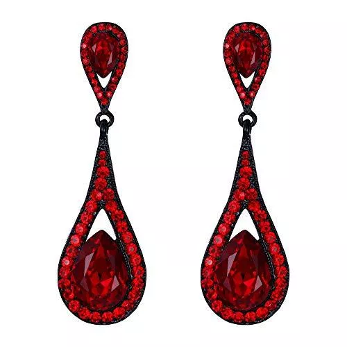 EVER FAITH Schmuck EVER FAITH Damen Ohrringe Österreichische Kristall Elegant Dual Tropfen Stecker Dangle Ohrstecker Ohrschmuck