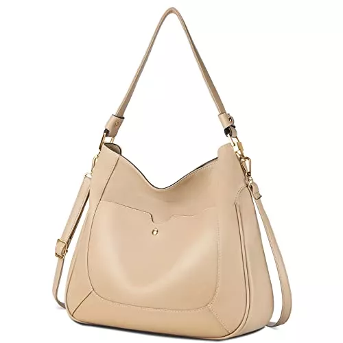 KTMOUW Taschen & Rucksäcke KTMOUW Handtasche Damen Umhängetasche Handtaschen Damen Groß Hobo Bag Damen Gross Shopper Damen Leder Mode Aprikose