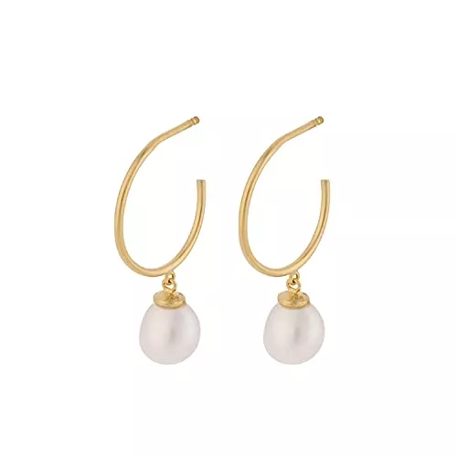 Pernille Corydon Schmuck Pernille Corydon Ohrringe Damen - Ocean Dream Perlenohrringe Creolen mit Perlen - 18 mm - E-453