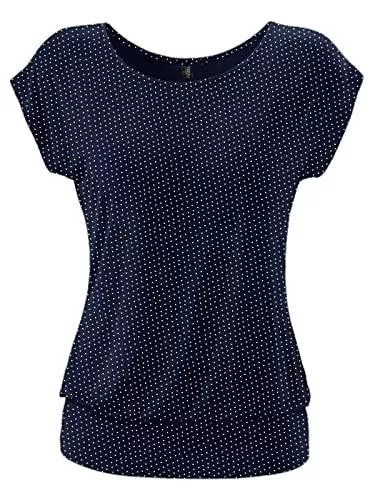 TrendiMax T-Shirts TrendiMax Damen T-Shirt Kurzarm Sommer Shirt Allover Druck Strech Bluse Casual Oberteil Basic Tops