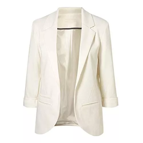 semen Blazer semen Damen Blazer Jacke Elegant Einfarbig Business Jerseyblazer Anzugjacke Tailliert Geschäft Büro Offenen Kurzjacke Jacke Mantel