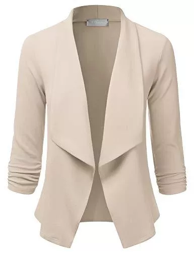 EIMIN Blazer EIMIN Damen 3/4-Ärmel Blazer Offene Vorderseite Büro Arbeit Cardigan Jacke (S-3XL)