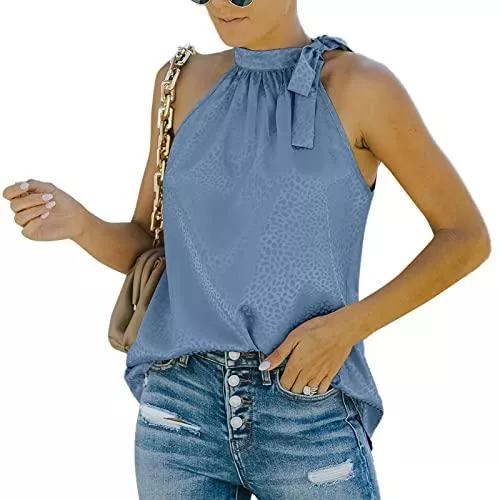 Ejoyous Tops Damen Ärmellose Tank Top Neckholder Tanktop T Shirt Lose Bluse Lose Bluse Elegant Weste Sommer