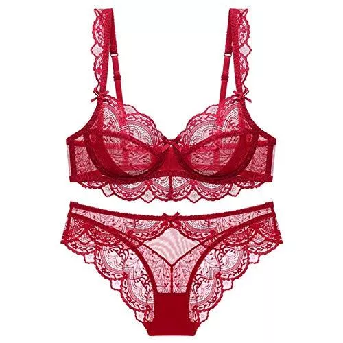 Cwang Unterwäsche & Dessous Cwang Sexy Dessous Set BH Dessous Sexy Erotische Lingerie Höhe Taille Reizwäsche Nachtwäsche Unterwäscshe Lace Spitze Erotik Unterwäsche und Slip Reizwäsche Set