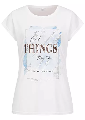 Seventyseven URBAN STREETWEAR T-Shirts Seventyseven Lifestyle Damen T-Shirt mit Motiv-Print rosa