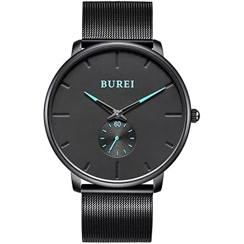 BUREI Uhren BUREI Herrenuhr Minimalist Ultra Thin Dial Analog Quarz-Armbanduhr