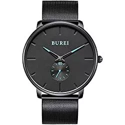 BUREI Uhren BUREI Herrenuhr Minimalist Ultra Thin Dial Analog Quarz-Armbanduhr