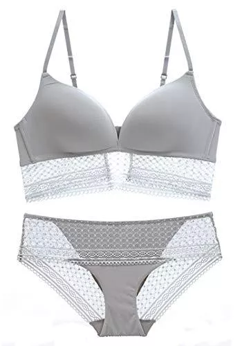 SHEKINI Unterwäsche & Dessous SHEKINI Damen BH Set Ohne Bügel Spitze Unterwäsche Set BH und Slip Bralette Lingerie Unterwäsche Dessous Set mit Verstellbare Träger