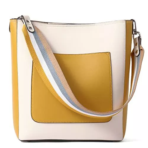 BROMEN Taschen & Rucksäcke BROMEN Leder Handtasche Damen Schultertasche Shopper Damen Designer Tasche Groß Umhängetasche Beuteltasche mit 2 Trageriemen