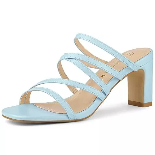 Allegra K Sandalen & Slides Allegra K Damen Riemchen Block Heels Slide Heel Sandalen