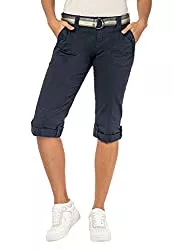 FRESH MADE Shorts FRESH MADE Damen Capri-Hose 3/4-Shorts mit Metallic Gürtel