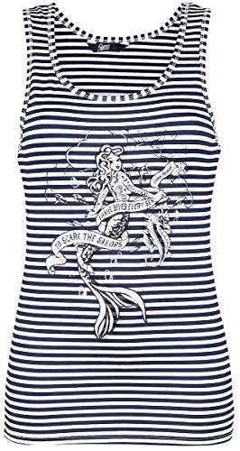 Queen Kerosin Tops Queen Kerosin Damen Tank Top Mit Glitzerndem Meerjungfrauen Print Scare The Sailors Rundhals Ohne Ärmel Trägertop Figurbetont Bedruckt Scare The Sailors