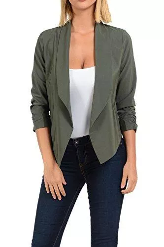 Auliné Collection Blazer Auliné Collection Damen-Blazer, leicht, 3/4-Ärmel, enganliegend, offen