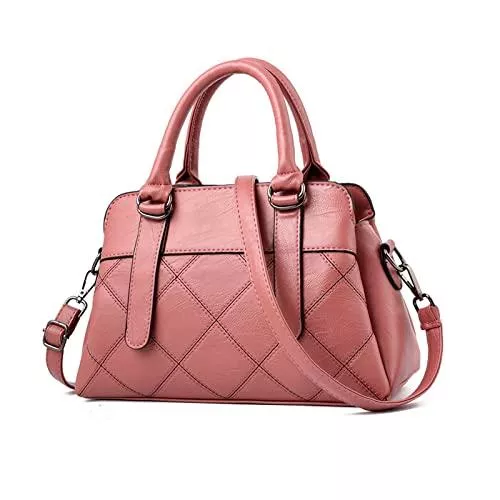 FANDARE Taschen & Rucksäcke FANDARE Damen Handtasche Umhängetasche Frauen Schulterbeutel Shopper Tote Reise Henkeltasche Abendtasche Citytasche für Mädchen Alltag Büro Schule Ausflug Shopper Wasserdicht PU Leder Rosa