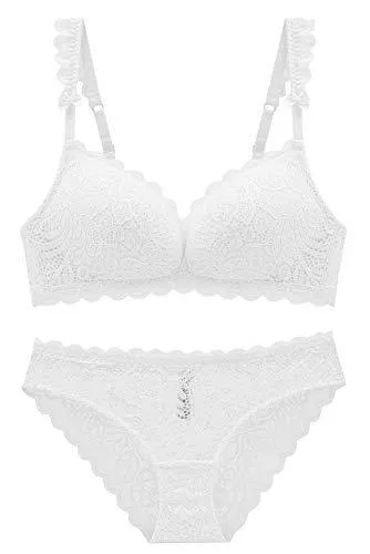 SHEKINI Unterwäsche & Dessous SHEKINI Damen BH Set Ohne Bügel Spitze Unterwäsche Set BH und Slip Bralette Lingerie Unterwäsche Dessous Set mit Verstellbare Träger