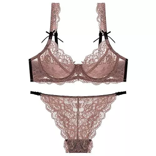 SHEKINI Unterwäsche & Dessous SHEKINI Dessous-Sets für Damen Bügel Push Up BH Set Spitzen BH und Slip Nicht Abnehmbarer Sexy Lingerie Dessous Damen Sexy Transparentes Unterwäsche-Set