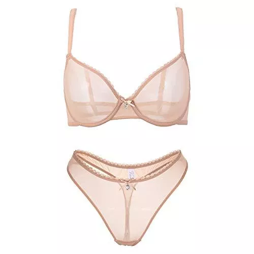 varsmiss Unterwäsche & Dessous varsmiss Damen BH Set BH Und String Transparent Netz Bügel BH Unterwäsche Lingerie Tanga Dessous Sets