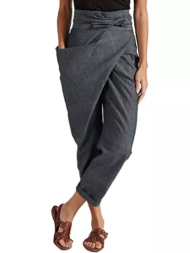 ZANZEA Hosen ZANZEA Damen Haremhose Lange Ausgestellte Hose Unregelmäßige Casual Women Pants