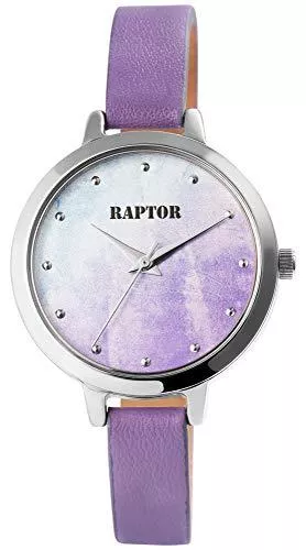 Raptor Uhren Raptor Smooth Damen-Uhr Echt Leder Armband Rund Elegant Analog Quarz RA10195