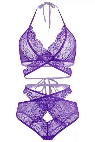 Aranmei Unterwäsche & Dessous Aranmei Dessous für Frauen Sexy BH und Panty Set Spitze Bodysuit Babydoll Nachtwäsche