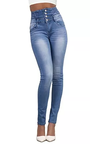 Hormtaer Jeans Damen Jeans High Waist Stretch Denim Jeanshosen für Damen Skinny Slim Fit Röhrenjeans Bleistiftjean Lässige Pant Strecken Schlank Stylische Hosen