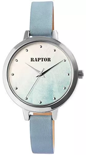 Raptor Uhren Raptor Smooth Damen-Uhr Echt Leder Armband Rund Elegant Analog Quarz RA10195