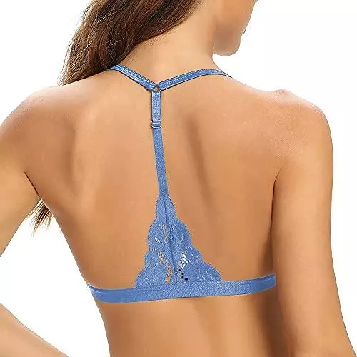 SHEKINI Unterwäsche & Dessous SHEKINI Damen Mädchen BH mit Verschluss vorne, Spitzen Racerback Spitzen BH Triangel Bralette Padded Unterwäsch Bustier Crop Dessous Bralette Top