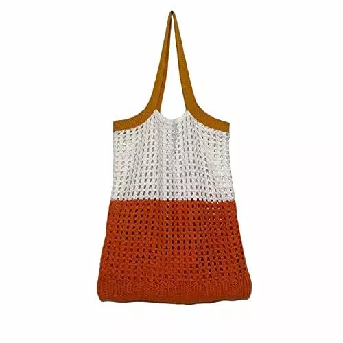 Generic Taschen & Rucksäcke Gestrickte Stricktaschen Reisenetztaschen Strohtaschen Damen Country Style Stricktaschen Strandtaschen Tech Pouch Organizer - Jelly Comb Electronics Organizer (Red, One Size)