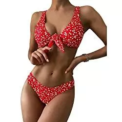 ZAFUL Bademode ZAFUL Damen Gerippter Geknoteter Bikini-Set Sexy Brazilian Bikini Gepolsterter Badeanzug Beachwear