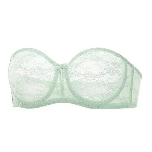 DOBREVA Unterwäsche & Dessous DOBREVA Damen Trägerloser BH - Bügel Spitze Mesh Cups Bandeau-BH