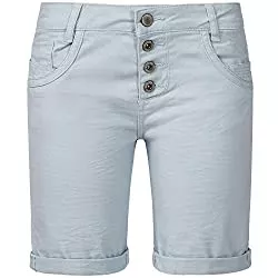 Sublevel Jeans Sublevel Damen Denim Bermuda Chino Stretch Shorts mit Aufschlag Bequeme Kurze Hose im Used Look