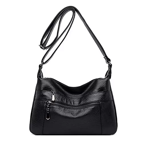 Sacmill Taschen & Rucksäcke Damen Crossbody KleineHandtasche Kleine Geldbörse Weichem Leder Geldbörsen Schulter Hobo Umhängetasche mit Taschen
