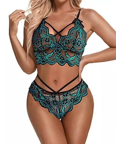 Donnalla Unterwäsche & Dessous Donnalla Sexy Dessous-Set für Damen, Spitze, BH und Höschen, 2-teiliges Bralette, Unterwäsche, Dessous