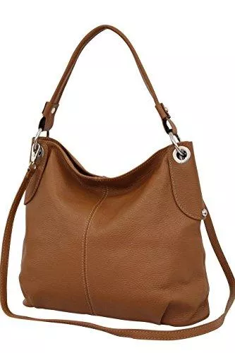 AMBRA Moda Taschen & Rucksäcke AMBRA Moda Damen echt Ledertasche Handtasche Schultertasche Beutel Shopper Umhängtasche GL012
