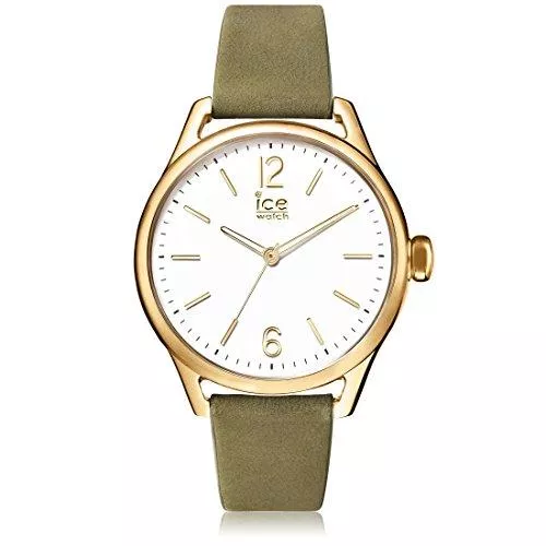 Ice-Watch Uhren Ice-Watch - Ice Time Khaki Champagne - Grün Damenuhr mit Lederarmband