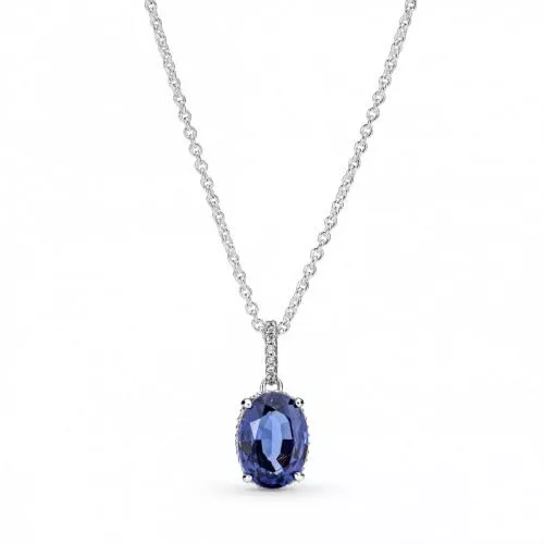 Pandora Schmuck Pandora Funkelnder Statement Strahlenkranz-Anhänger Halskette in Sterling-Silber mit Zirkonia Gr. 45, Maße: 5,7mm x 11,4mm x 8,6mm, 390055C01-45