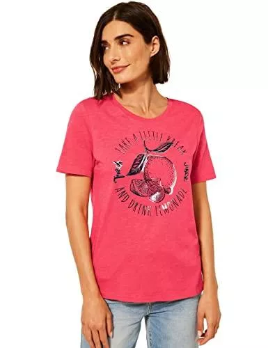 Cecil T-Shirts Cecil Damen Sommershirt mit Zitrusfrüchten und Wording