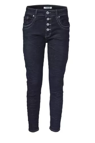 Jewelly Jeans Jewelly Premium Selection Damen Jeans mit Crash Optik Blue Denim Dark 7250/7251