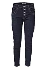 Jewelly Jeans Jewelly Premium Selection Damen Jeans mit Crash Optik Blue Denim Dark 7250/7251