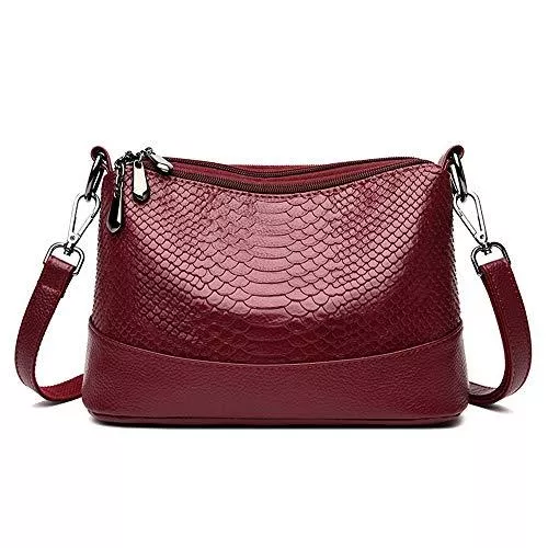 Coolives Taschen & Rucksäcke Coolives Damen Umhängetasche aus PU-Leder Kleine Hobo Schultertasche Handtasche Elegant Henkeltasche Tasche für Dame Rotwein Rotwein EINWEG