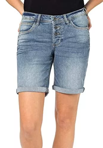 Sublevel Shorts Sublevel Damen Jeans Bermuda-Shorts mit Denim Aufschlag