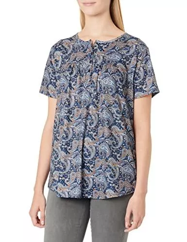 BAINA Kurzarmblusen BAINA Damen T-Shirt Blumen V Ausschnitt Sommer Oberteil Casual Lose Übergröße Tuniken Tops Für Frauen Longshirt Oversize Bluse Kurzarm M - 4XL