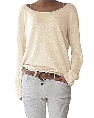 ZANZEA Langarmblusen ZANZEA Damen Langarm Lose Bluse Hemd Shirt Oversize Sweatshirt Oberteil Tops