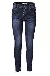 Jewelly Jeans Jewelly Damen Jeans Stretch Jeans| Five-Pocket-Jeans Boyfriend -Cut - im Crash-Look
