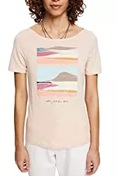 ESPRIT T-Shirts ESPRIT T-Shirt mit U-Boot-Ausschnitt und Print