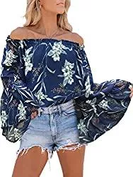 ANCAPELION Langarmblusen ANCAPELION Damen Sommer Bluse Fashion Tuniken Hemd Kurzarm Shirt Casual Oberteile Lose Fit Top V-Ausschnitt Tunika für Frauen